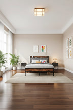 Full Size Bed Storage Headboard with Charging Station