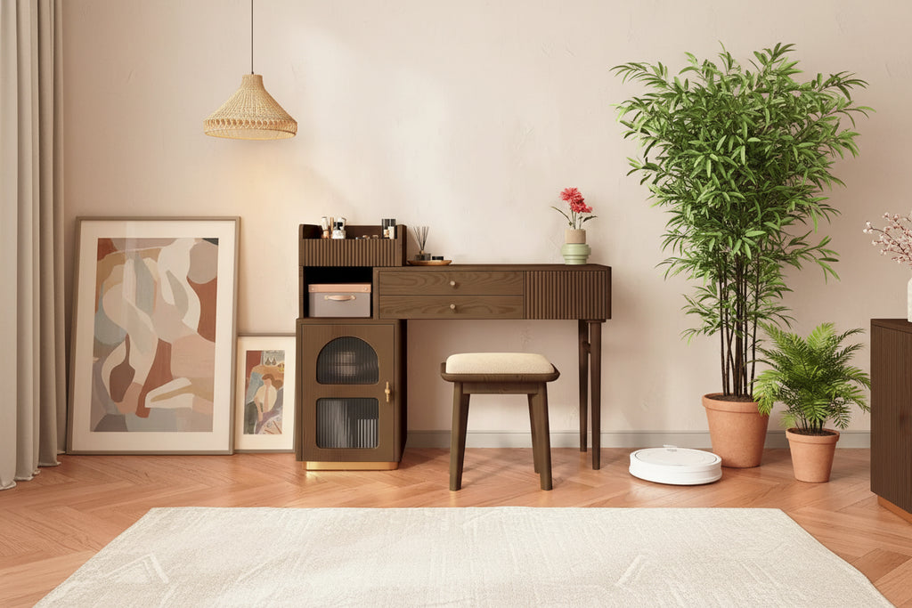 JASIWAY Vanity Makeup Table with 3 Drawers