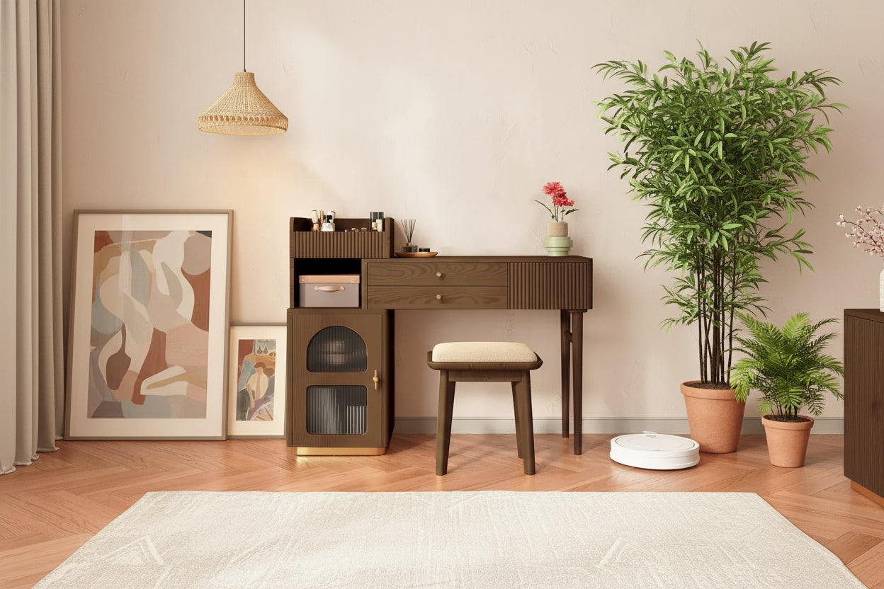 JASIWAY Vanity Makeup Table with 3 Drawers