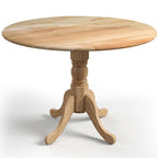 Wooden Dining Table with Round Tabletop and Curved Trestle Legs - 39.37 x 39.37 x 28.74