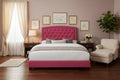 Chase Pink Fabric Upholstered Tufted Bed
