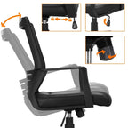 Regulowany ergonomiczny fotel biurowy siatkowy z podparciem lędźwiowym