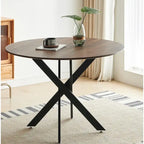 Mid-century Dining Table With Round Table Top Pedestal Dining Table